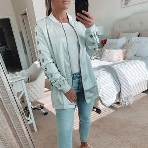 Long Oversized Silver Bomber